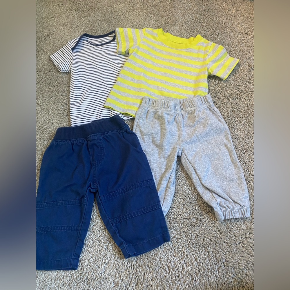 4 piece baby boy outfit 0-3 months